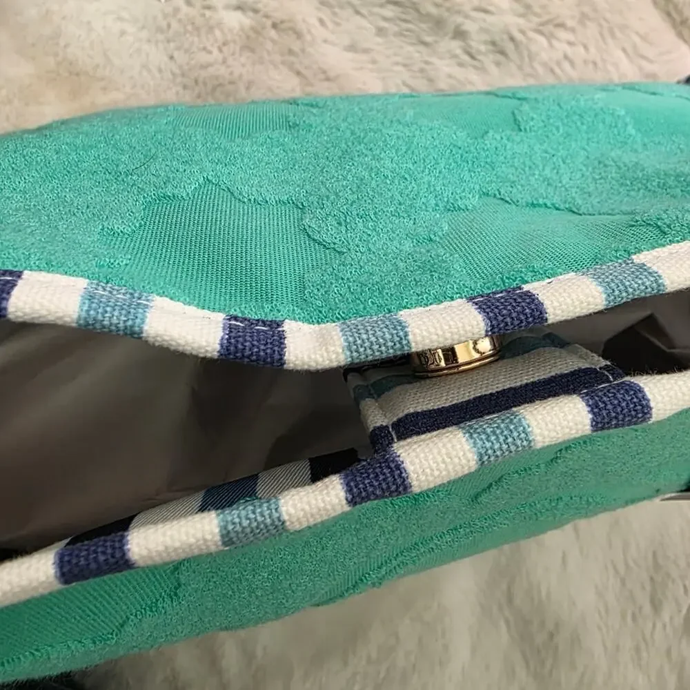 Roller Rabbit Target Star Geo Terry Beach Tote Bag Aqua Blue Large Shoulder NWT